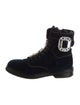 Roger Vivier Crystal Embellishments Combat Boots