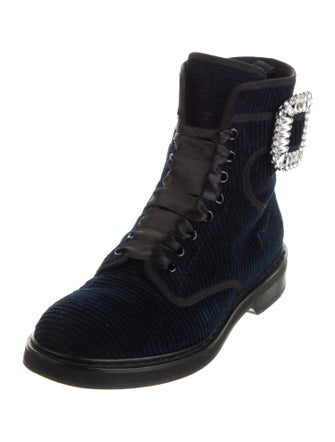 Roger Vivier Crystal Embellishments Combat Boots