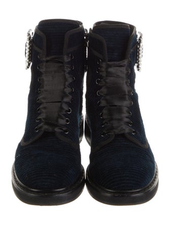 Roger Vivier Crystal Embellishments Combat Boots