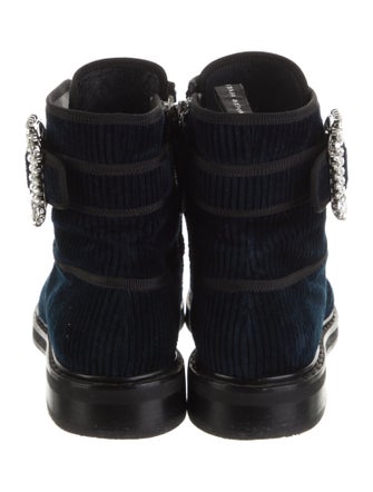 Roger Vivier Crystal Embellishments Combat Boots