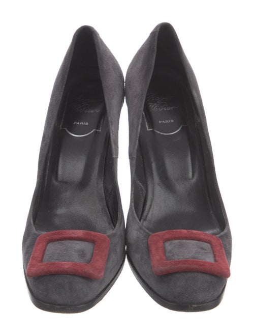 Roger Vivier Suede Colorblock Pattern Pumps