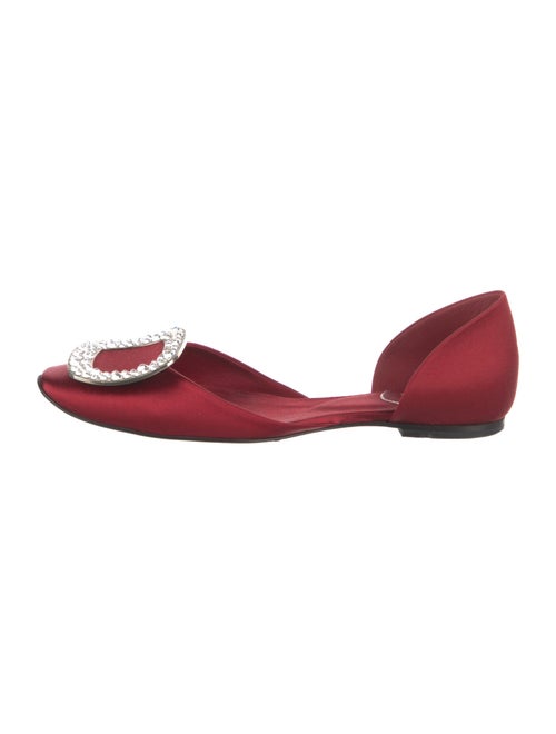 Roger Vivier Satin Crystal Embellishments D'Orsay Flats