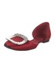 Roger Vivier Satin Crystal Embellishments D'Orsay Flats