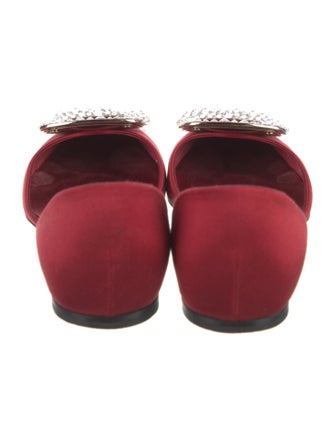 Roger Vivier Satin Crystal Embellishments D'Orsay Flats
