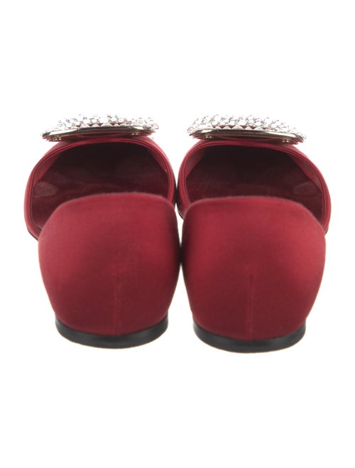 Roger Vivier Satin Crystal Embellishments D'Orsay Flats