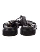 Roger Vivier Leather Crystal Embellishments T-Strap Sandals