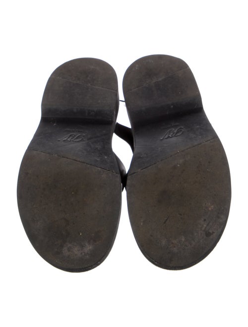 Roger Vivier Leather Crystal Embellishments T-Strap Sandals