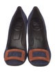 Roger Vivier Suede Colorblock Pattern Pumps