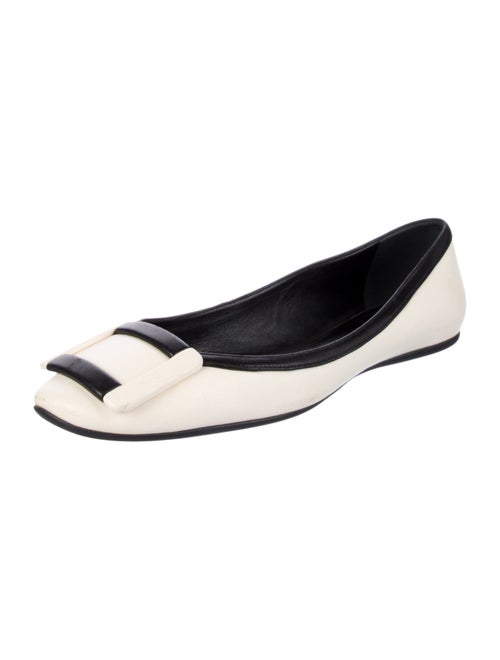 Roger Vivier Leather Colorblock Pattern Ballet Flats