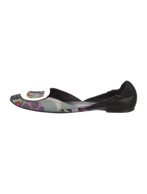 Roger Vivier Leather Printed D'Orsay Flats