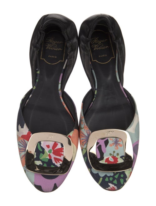 Roger Vivier Leather Printed D'Orsay Flats