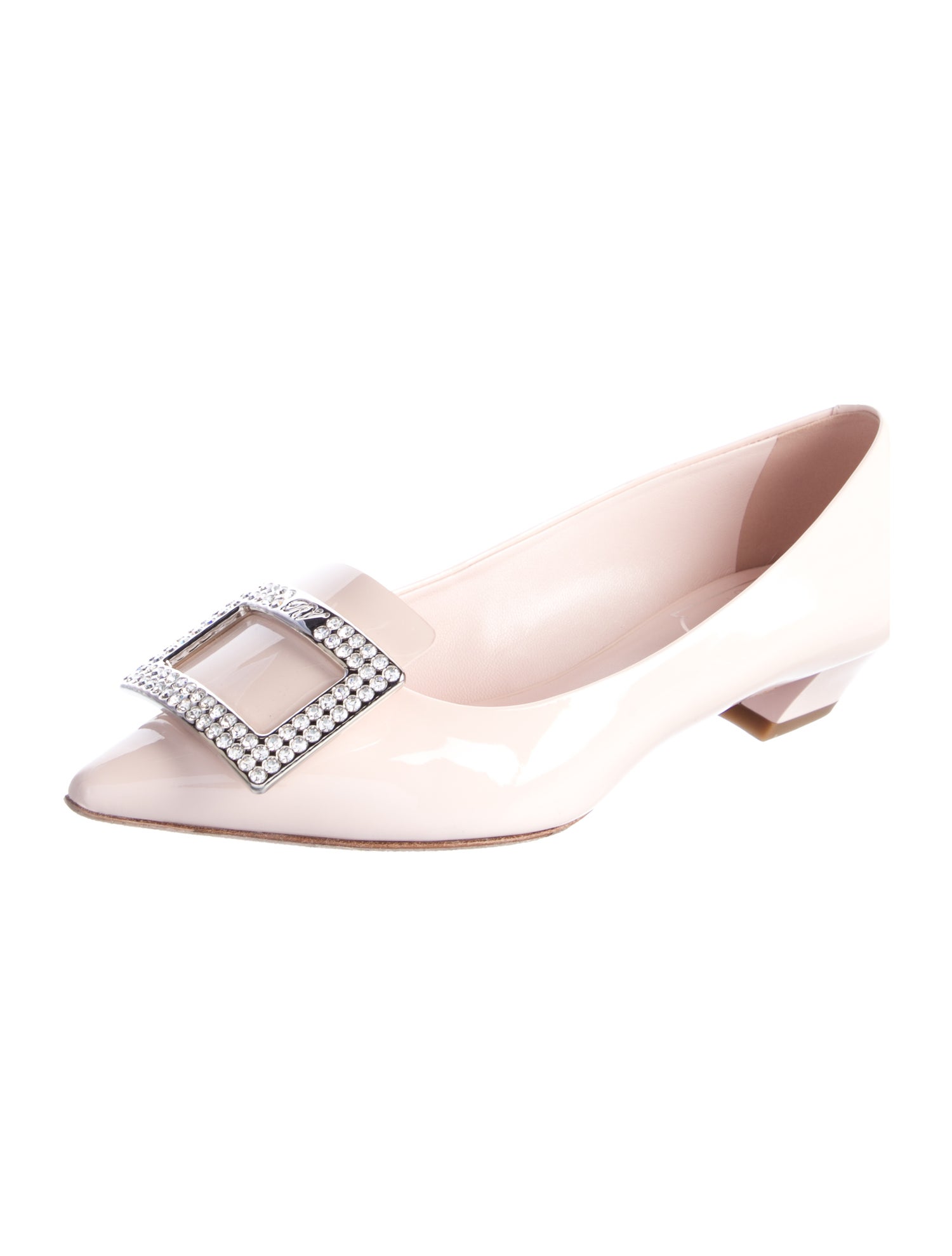 Roger Vivier Patent Leather Crystal Embellishments Mules