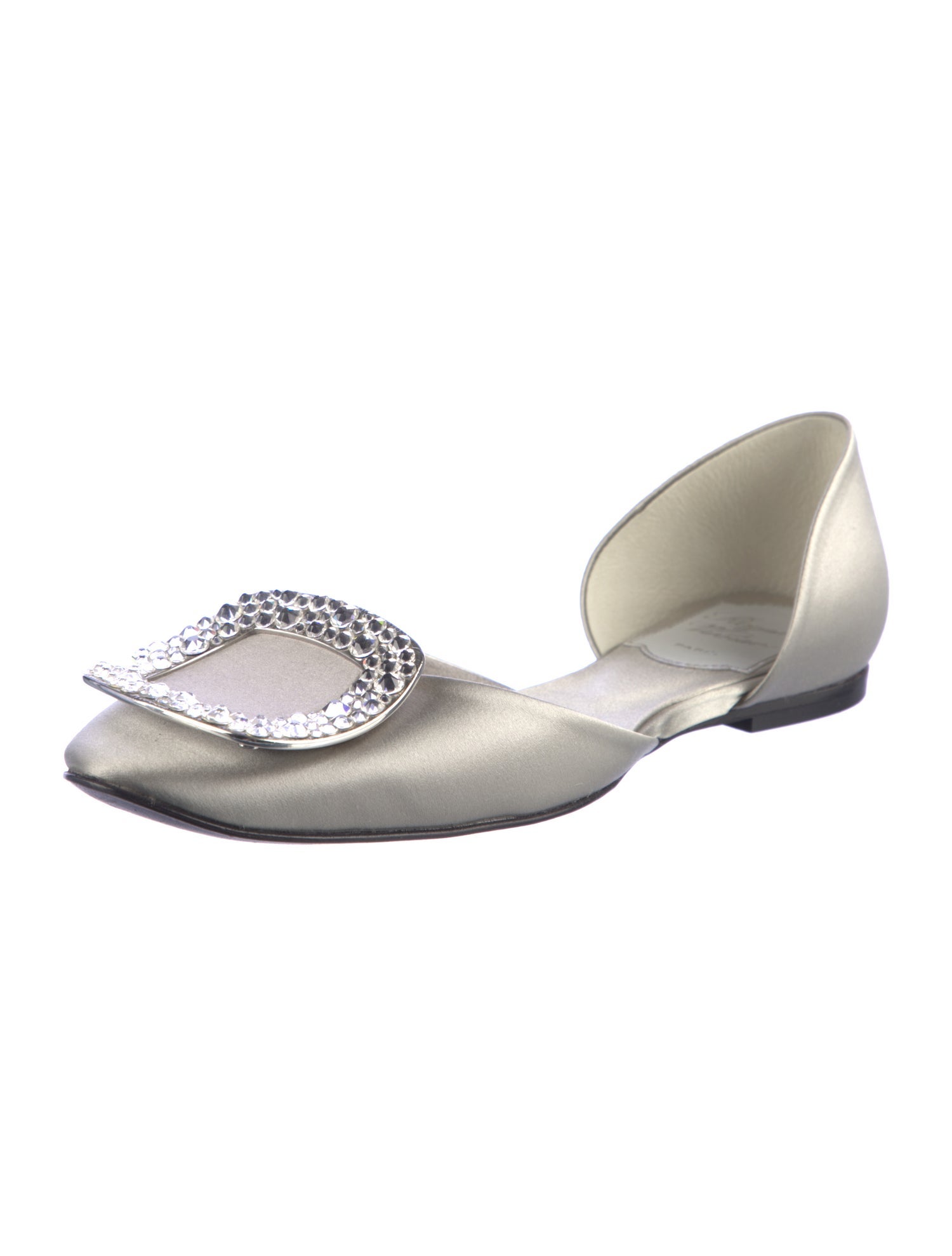 Roger Vivier Satin Crystal Embellishments D'Orsay Pumps