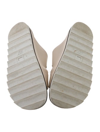 Roger Vivier Leather Crystal Embellishments Slides