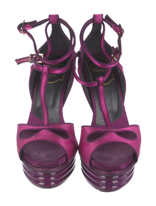 Roger Vivier Satin T-Strap Sandals