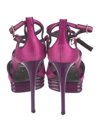 Roger Vivier Satin T-Strap Sandals