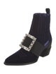 Roger Vivier Velvet Colorblock Pattern Lace-Up Boots
