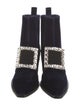 Roger Vivier Velvet Colorblock Pattern Lace-Up Boots