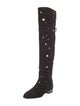 Roger Vivier Suede Studded Accents Lace-Up Boots