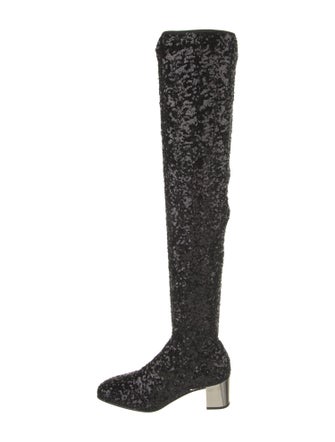 Roger Vivier Sequins Sock Boots