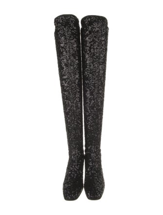 Roger Vivier Sequins Sock Boots
