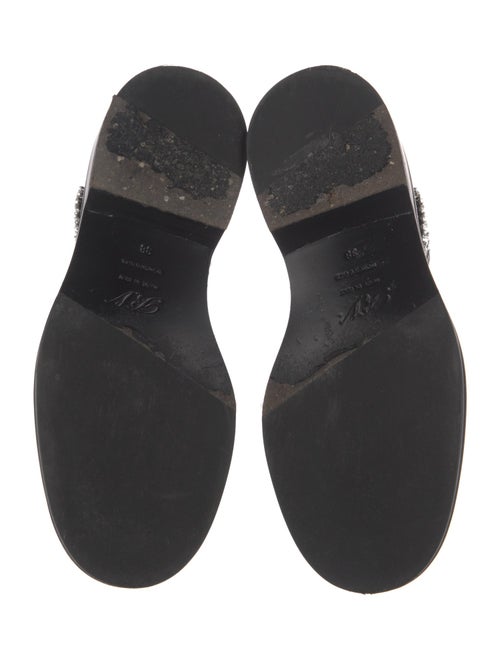 Roger Vivier Leather Crystal Embellishments Combat Boots