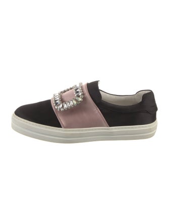 Roger Vivier Satin Colorblock Pattern Sneakers