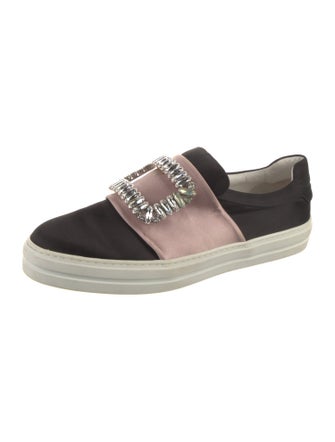 Roger Vivier Satin Colorblock Pattern Sneakers