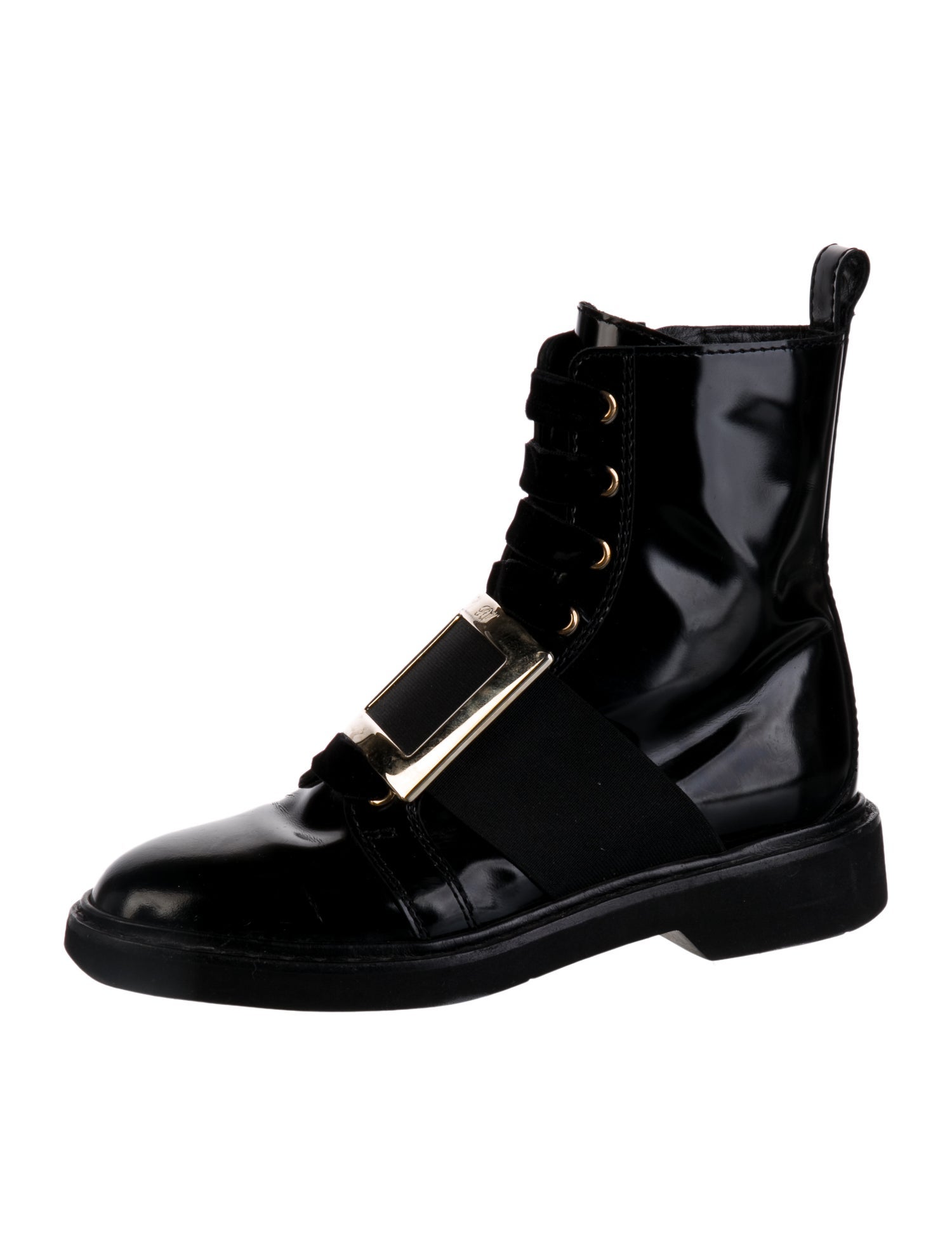 Roger Vivier Leather Combat Boots