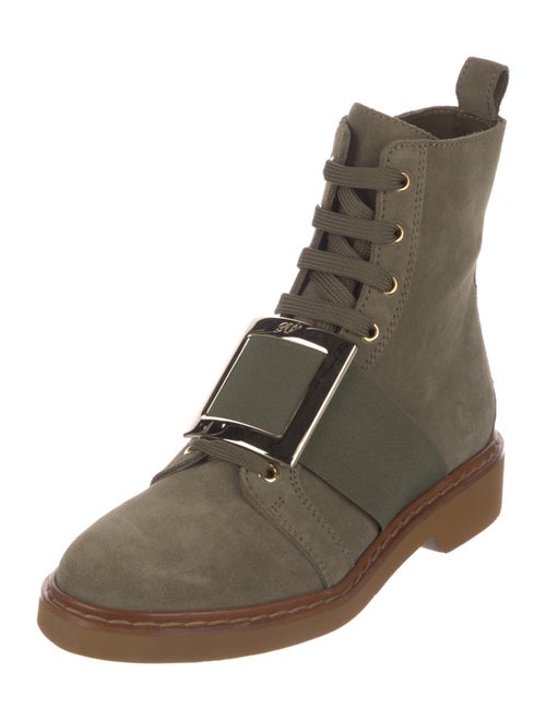 Roger Vivier Suede Combat Boots