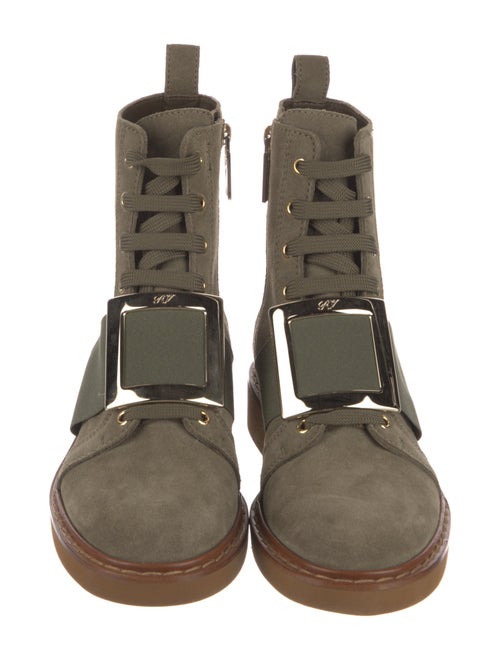 Roger Vivier Suede Combat Boots