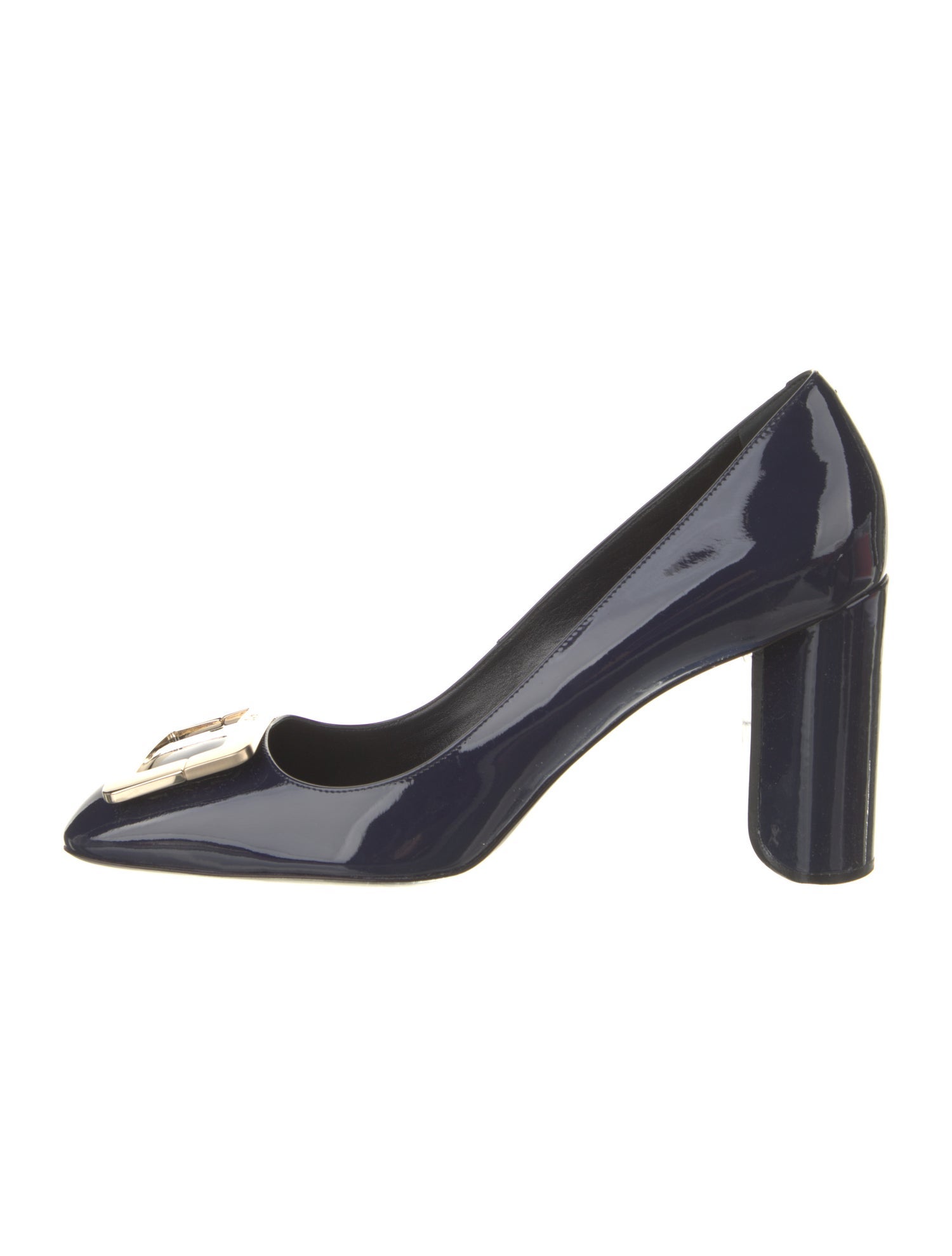 Roger Vivier Patent Leather Leather Trim Embellishment Pumps