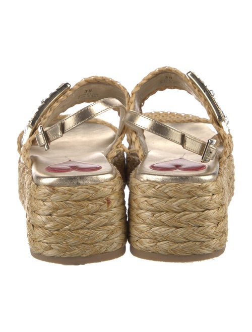 Roger Vivier Straw Crystal Embellishments Espadrilles