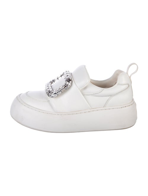 Roger Vivier Leather Crystal Embellishments Sneakers
