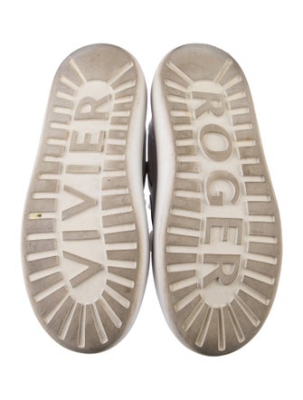 Roger Vivier Leather Crystal Embellishments Sneakers