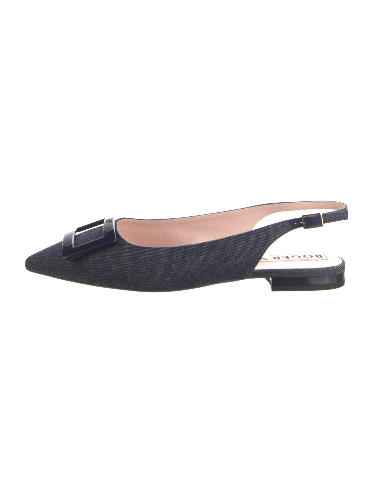 Roger Vivier Denim Slingback Flats