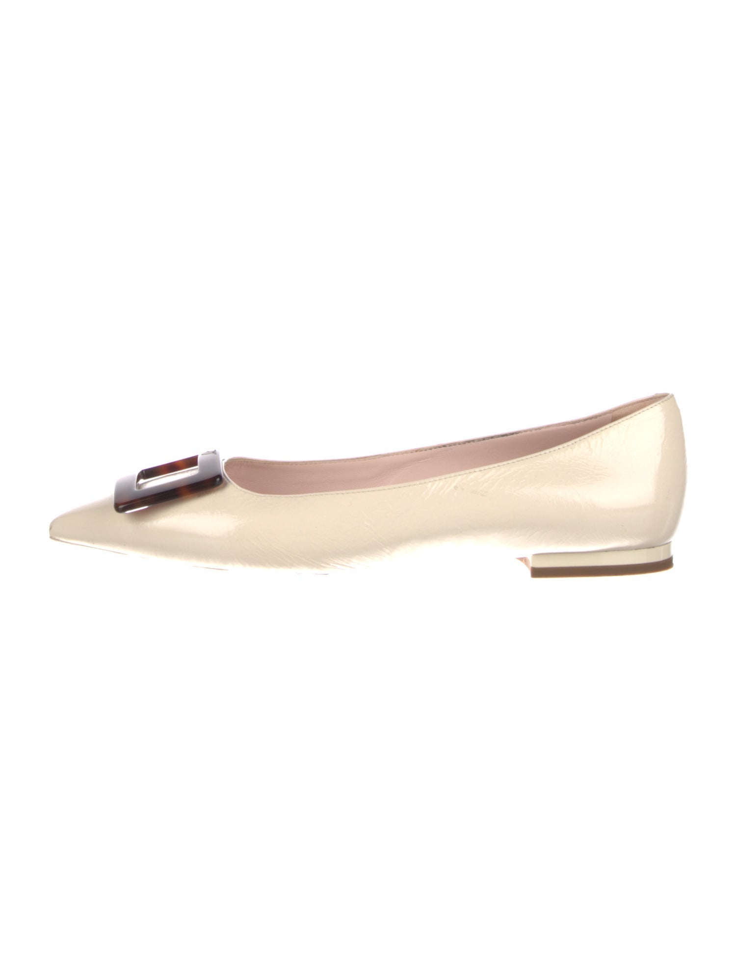 Roger Vivier Signature Logo Leather Ballet Flats
