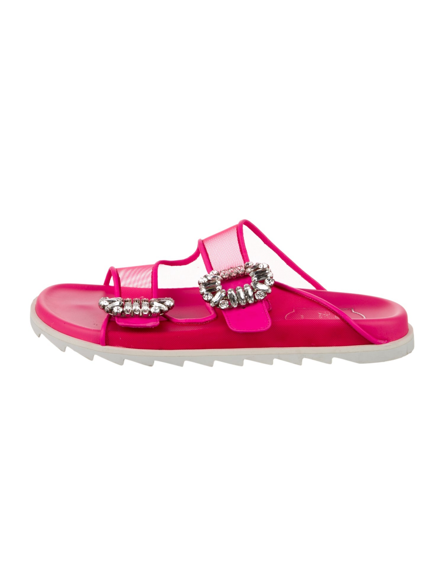 Roger Vivier Rubber Crystal Embellishments Slippers