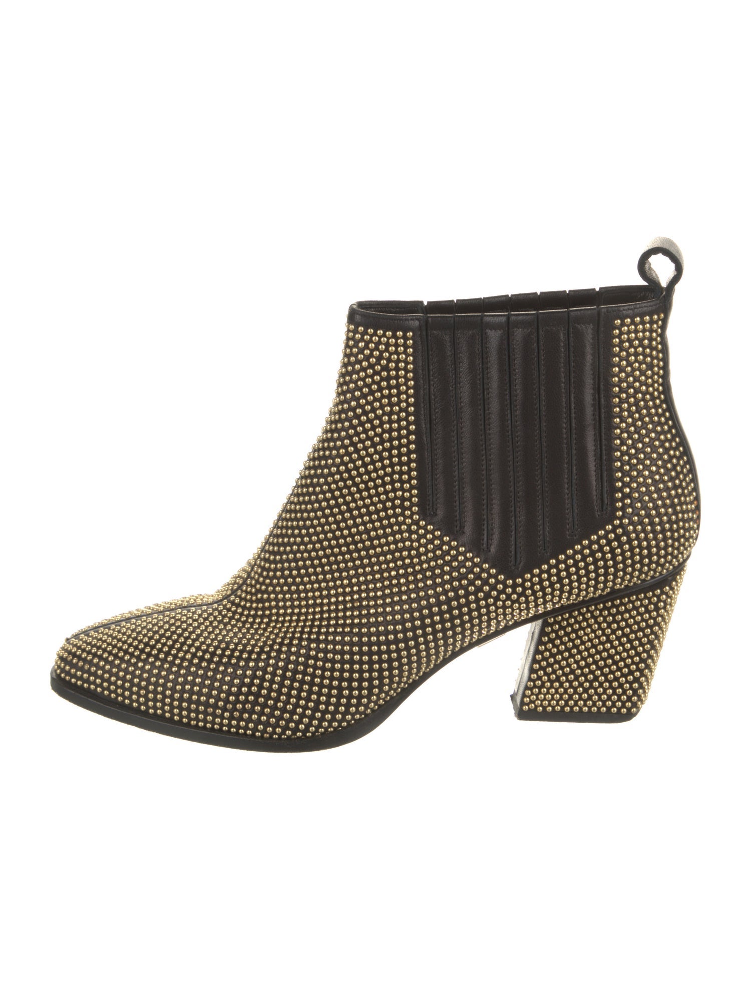 Roger Vivier Leather Studded Accents Chelsea Boots