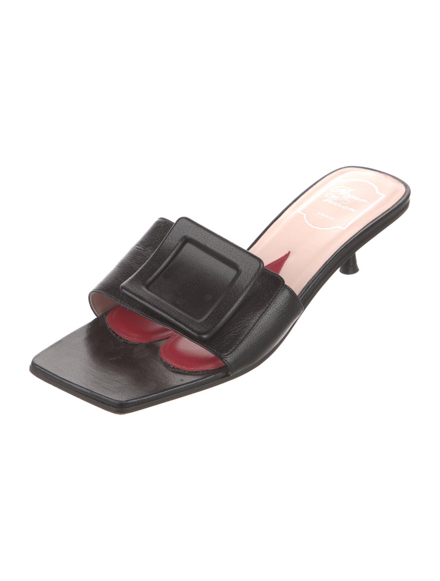 Roger Vivier Leather Printed Slides