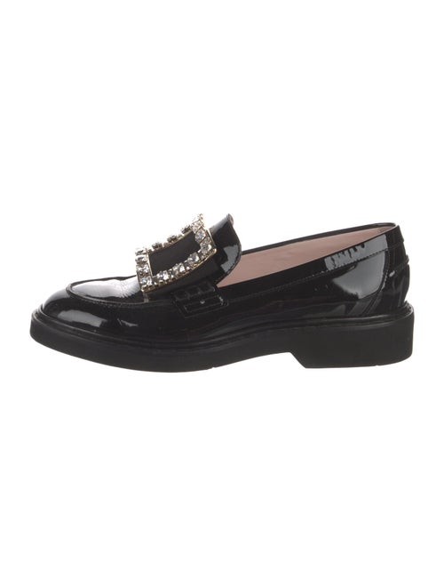 Roger Vivier Patent Leather Crystal Embellishments Loafers