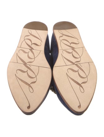 Roger Vivier Suede Crystal Embellishments Mules