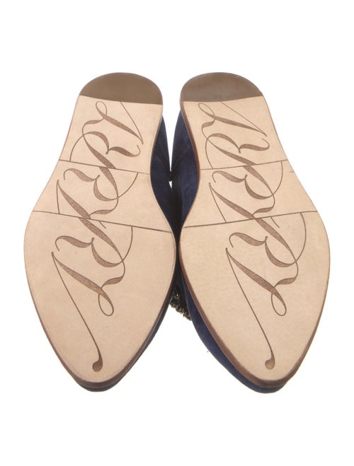 Roger Vivier Suede Crystal Embellishments Mules