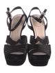 Roger Vivier Velvet Crystal Embellishments Sandals