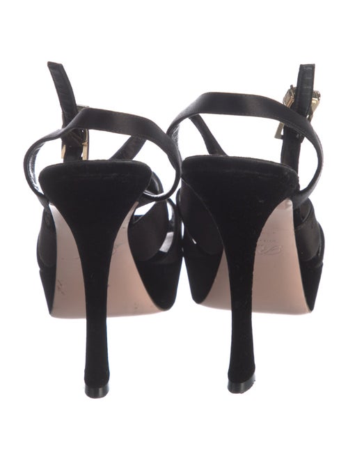 Roger Vivier Velvet Crystal Embellishments Sandals