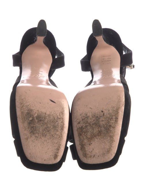 Roger Vivier Velvet Crystal Embellishments Sandals