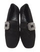 Roger Vivier Suede Crystal Embellishments Loafers