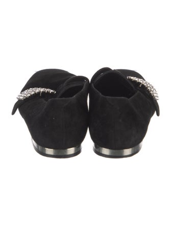 Roger Vivier Suede Crystal Embellishments Loafers
