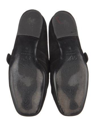 Roger Vivier Suede Crystal Embellishments Loafers