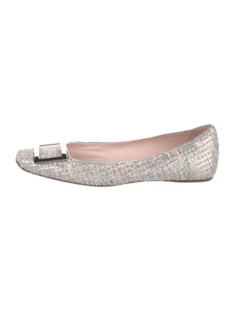 Roger Vivier Tweed Tweed Pattern Ballet Flats